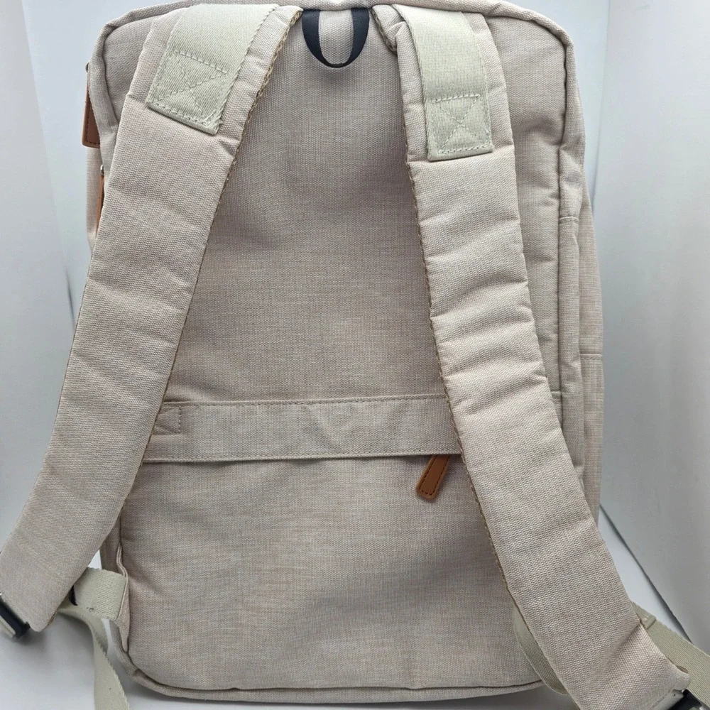 Nordace Siena Smart Backpack Beige ‎  Laptop Charging Travel Bag Luxury Neutral
